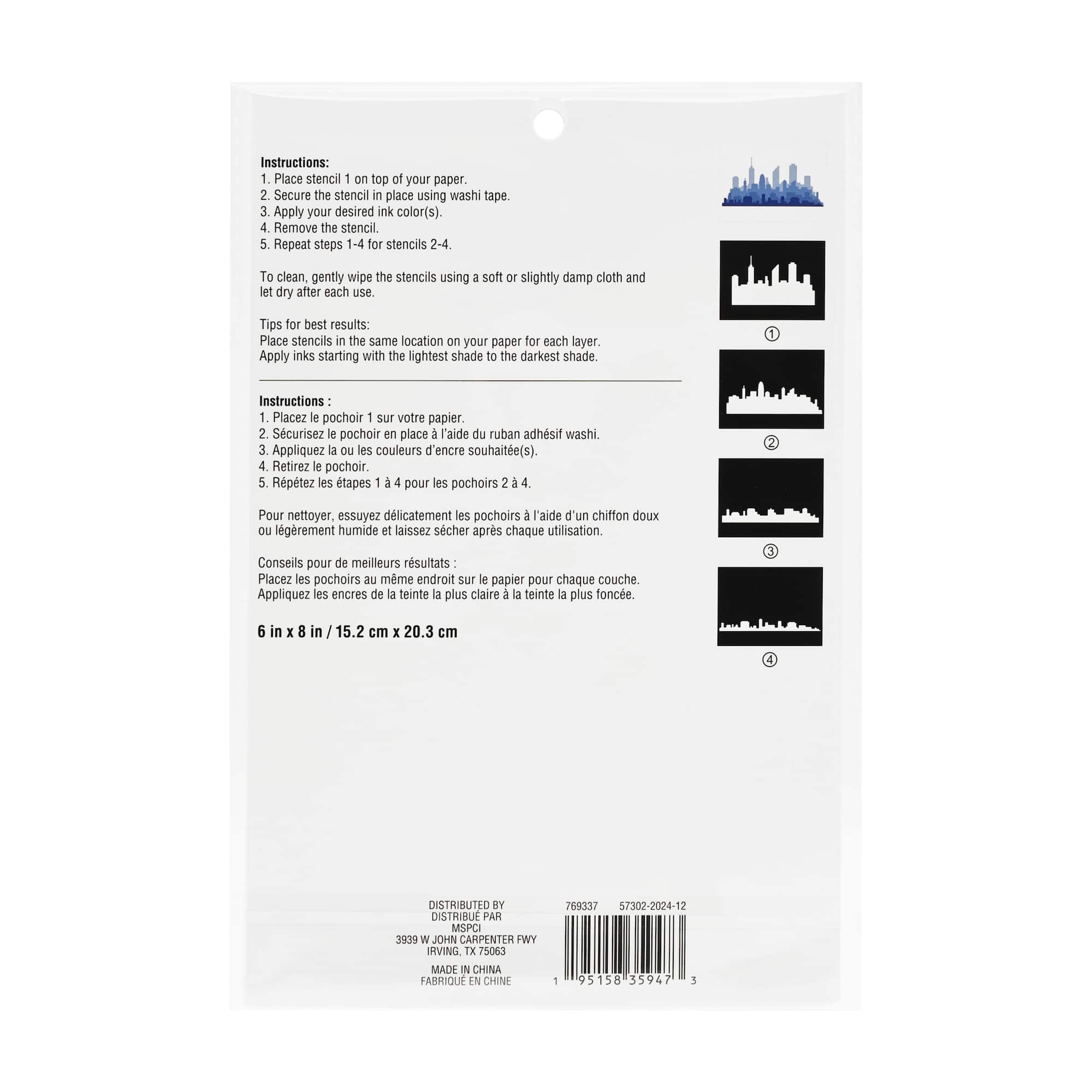 6" x 8" City Sky Print Stencil Set by Recollections™